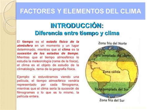 En general, el clima global depende de la cantidad de energía solar recibida, así como de la cantidad de energía que queda en el sistema. Elementos factores-clima
