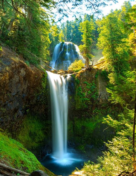 Skamania Usa Waterfalls Washington Crag Moss Hd Phone Wallpaper