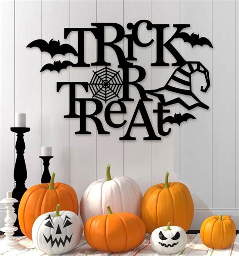 Buy 1 Get 1 Personalized Halloween Metal Wall Art Trick Or Etsy