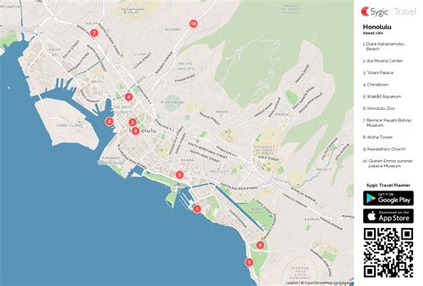 Honolulu Printable Tourist Map Sygic Travel