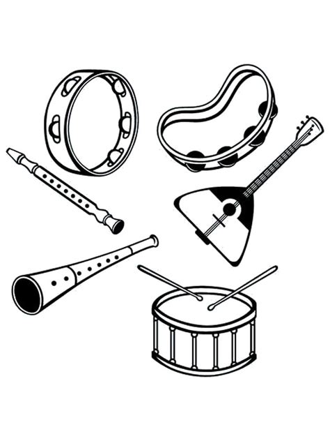 Coloring pictures for kids musical instrument. Musical Instrument coloring pages. Download and print ...