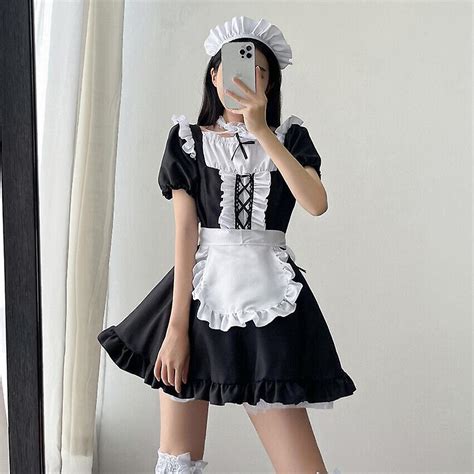 Crossdresser Carnival Cosplay Japanese Maid Costume Lolita Dress Outfit