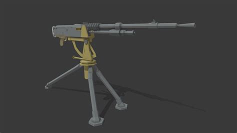 Hotchkiss Machine Gun Low Poly 3d Model By Kgdaniel 7ce9d3a Sketchfab
