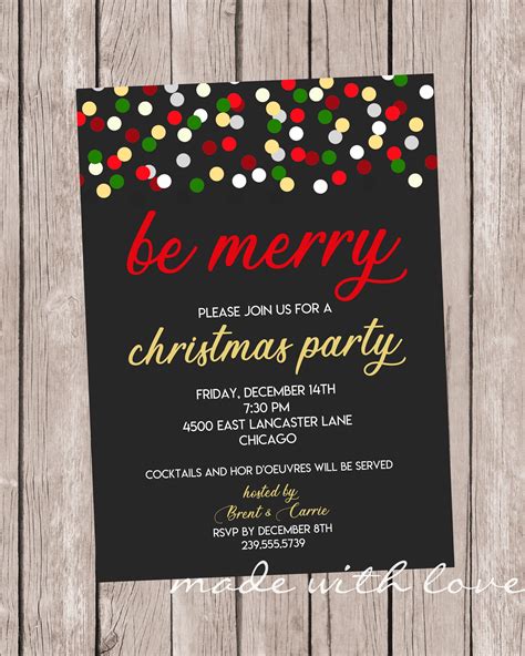 Christmas Confetti Christmasholiday Party Invitation 5x7