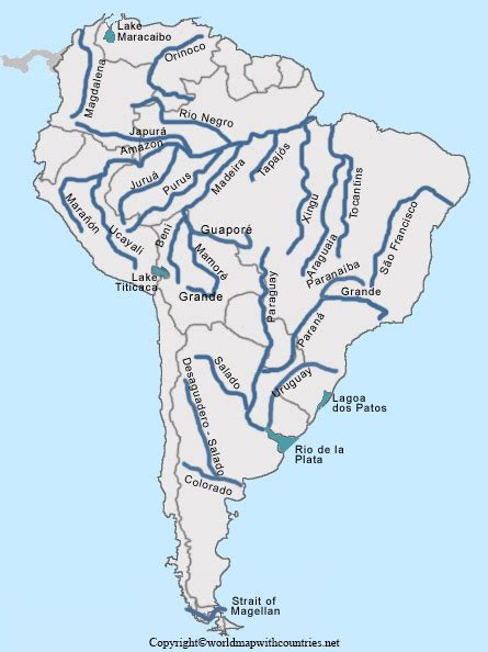 4 Free Labeled Map Of Rivers In South America Pdf Download World Map