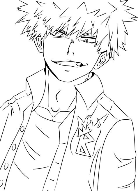 Printable Katsuki Bakugo Coloring Pages Anime Coloring Pages