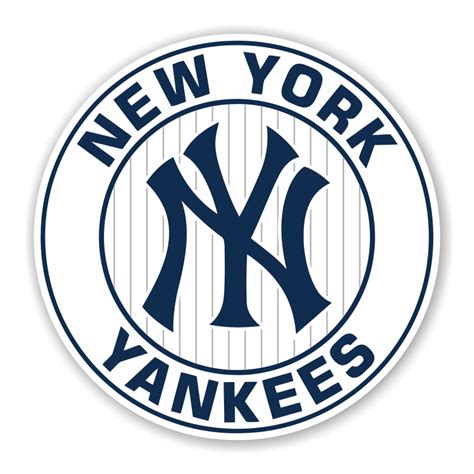 New York Yankees Round White Precision Cut Decal Sticker
