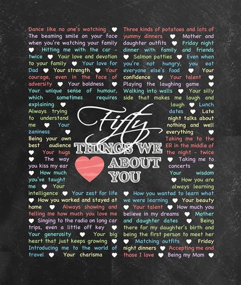 50 Things We Love About You Download Birthday Or Anniversary T