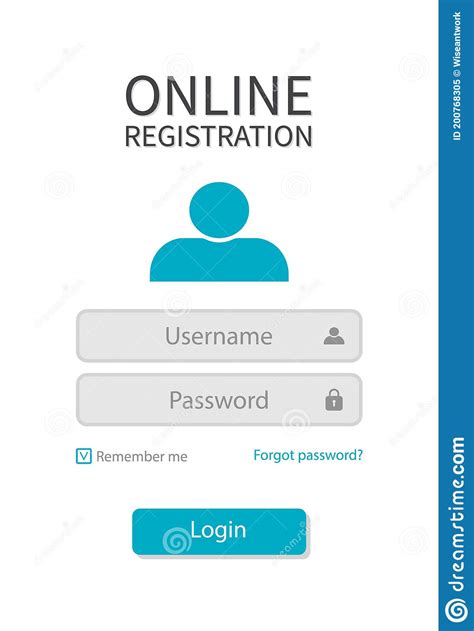 Form Registration With Login And Password For User Web Page With
