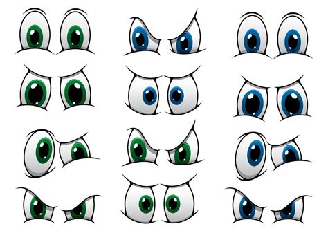 Set Of Cartoon Eyes Showing Various Expression 11527086 Vector Art At