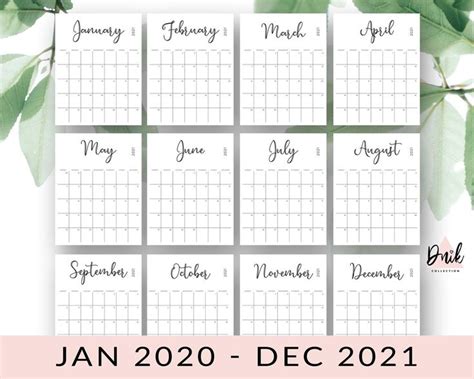 2022 And 2023 Calendar Printable January 2022 To December 2023 Etsy