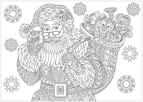 Apprendre à dessiner un père noël en quelques étapes simples. coloriage adulte noel