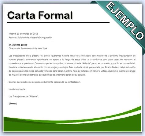 Ejemplo De Carta Formal Con Asunto Ejemplo Sencillo Images And Photos