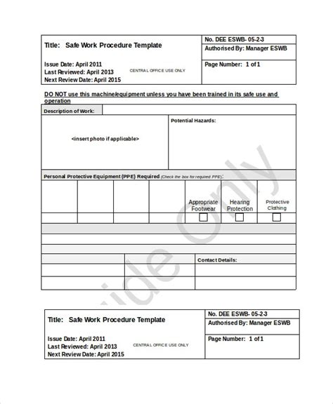 Procedure Template 12 Free Word Documents Download Free And Premium