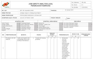 Contoh Jsa Job Safety Analysis Lulusandiploma Com