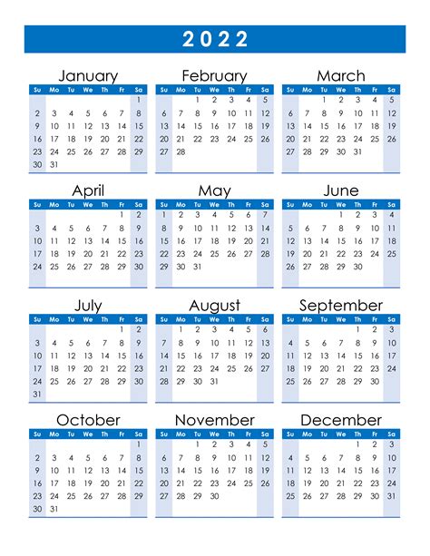 Printable Calendar 2022 Microsoft Word Blank Calendar