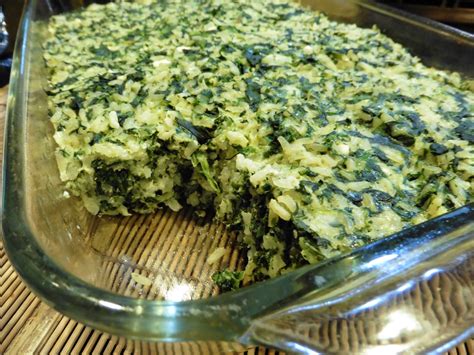 Spinach casserole transforms the classic creamed spinach dish into a luxurious baked side dish. School of Eating Good: Spinach and Rice Casserole