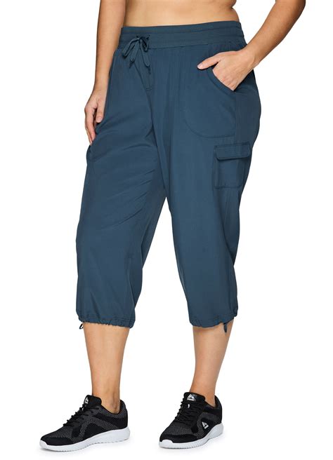 RBX Active Women S Plus Size Relaxed Lightweight Woven Cargo Capri Pant
