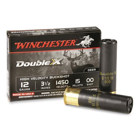 winchester 12 gauge 3 1 2 oo supreme high velocity buckshot 5 rounds 167221 12 gauge