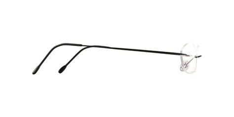 Black Flexible Oval Rimless Eyeglasses Marv