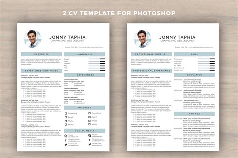Resume Template For Photoshop