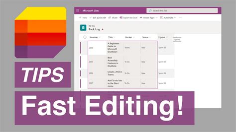 Microsoft Lists Bulk Edit Lists With Quick Edit Or Grid View Youtube