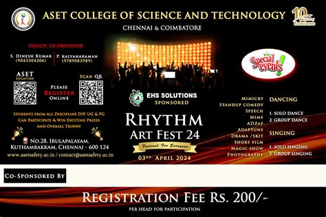 Rhythm Art Fest 2k24 Aset College Of Science And Technology Chennai