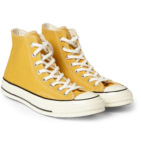 Converse Chuck Taylor Canvas High Top Sneakers In Yellow For Men Lyst