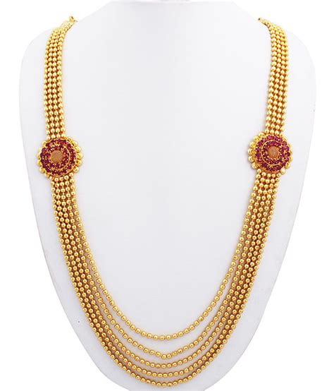 Sthrielite Gold Plated Ruby Necklace Set Buy Sthrielite Gold Plated