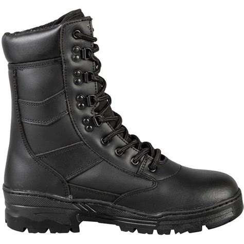 Black Full Leather Patrol Boots Web Tex Combat Boots Cadet Kit Shop