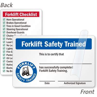 Forklift certification card templates for training institutes, training academy or employers who imbibe forklift certification / training adhering to give us a call today! Forklift Certification Cards | Forklift Driver Wallet Cards