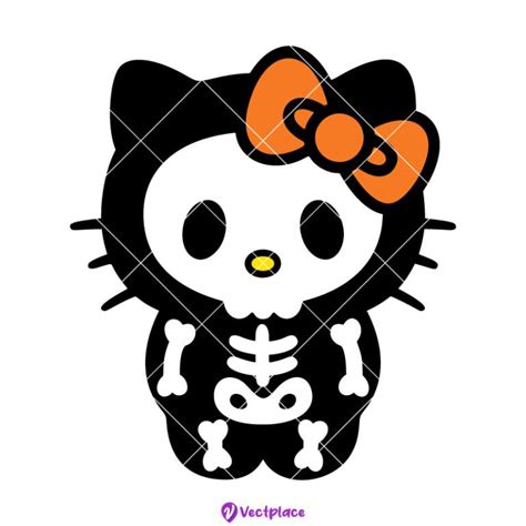 Hello Kitty Skeleton Svg Halloween Svg Cut File Cricut Png Vector