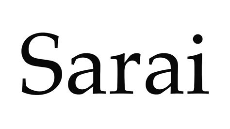 how to pronounce sarai youtube