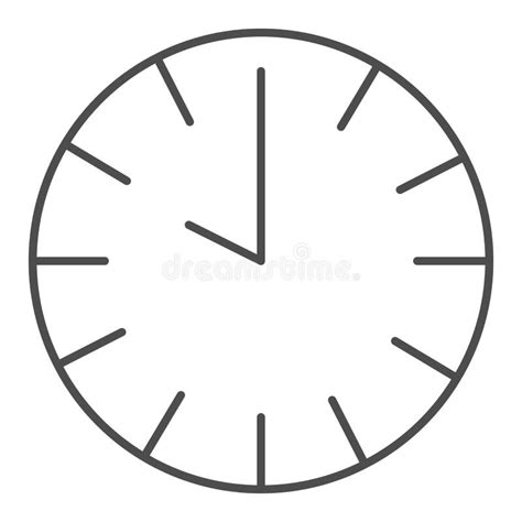 Clock Thin Line Icon Circle Time Clock Symbol Outline Style Pictogram