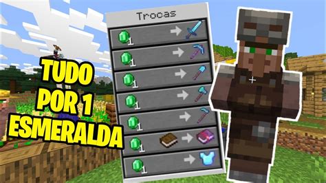 Como Ter O Villager Que Troca Tudo Por 1 Esmeralda No Minecraft Youtube