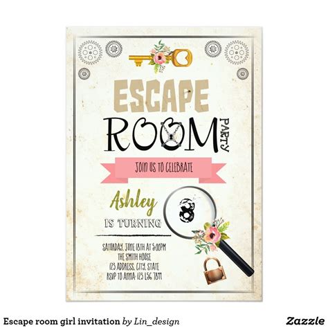 If you're finding yourself dreading the event, you're doing it wrong. Escape room girl invitation | Zazzle.com | Girl ...