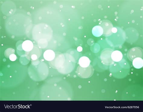 Abstract Bokeh Lights On Green Background Vector Image
