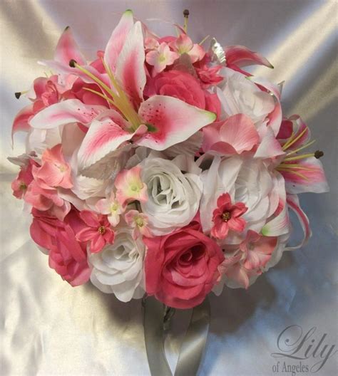 17 Piece Package Wedding Bridal Bouquet Flower Bride Decoration Package