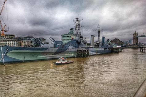 Museum Ship Hms Belfast C35 On The River Thames Hdr 2017 4144 X