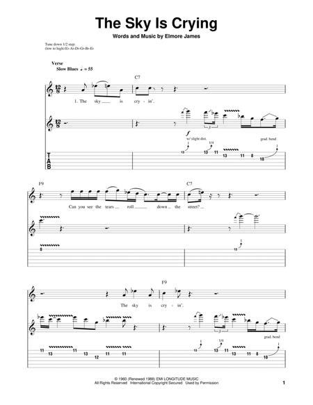 the sky is crying by albert king elmore james digital sheet music for guitar tab download
