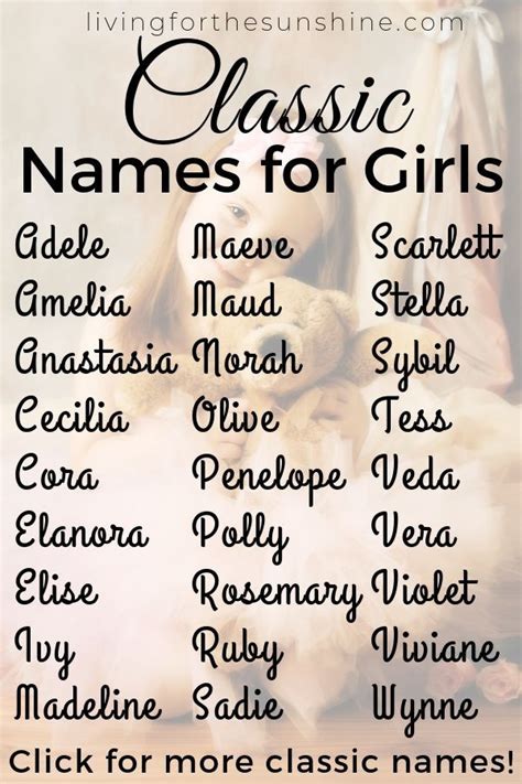 101 Adorable Classic Girl Names Classic Girls Names Classic Names