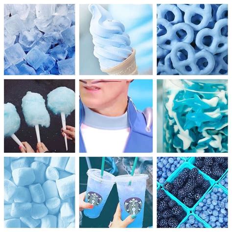 The Collage Shows Blue And White Colors In Different Pictures