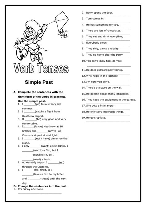 Simple Past Tense Of Worksheet