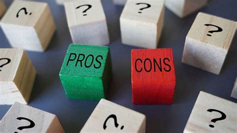 Wooden Blocks With Question Mark Text Pros And Cons Stock Photo
