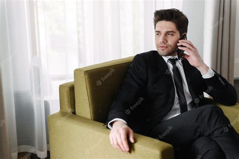 Premium Photo Photo Of Brooding Handsome Businessman Wearing Black