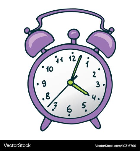 Cartoon Alarm Clock Royalty Free Vector Image Vectorstock