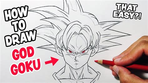 How To Draw Super Saiyan God Goku For Beginners Step By Step Youtube