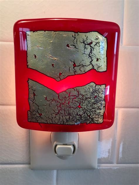 Alchemy Glass Night Light Red And Gold