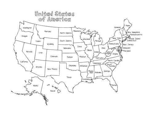 Coloring Page United States Map Coloring Home