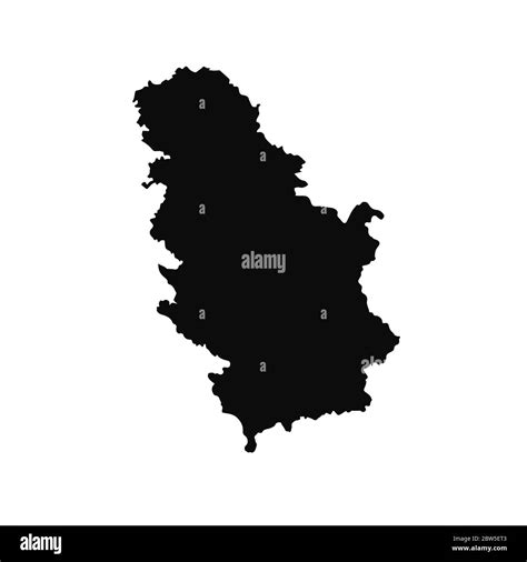 Vector Map Serbia Isolated Vector Illustration Black On White